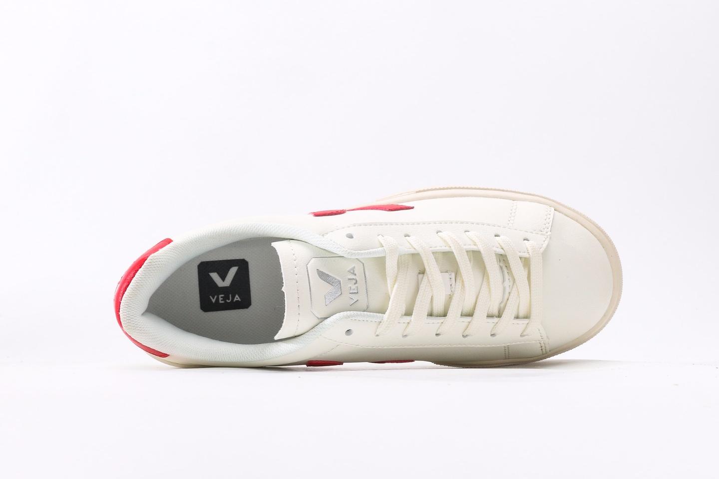 CAMPO Leather Sneakers ¨C White / Bright Red