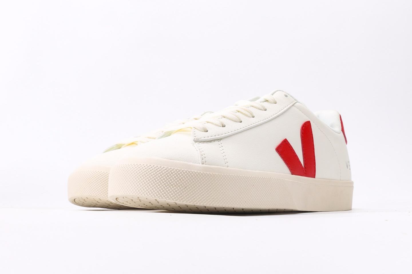 CAMPO Leather Sneakers ¨C White / Bright Red