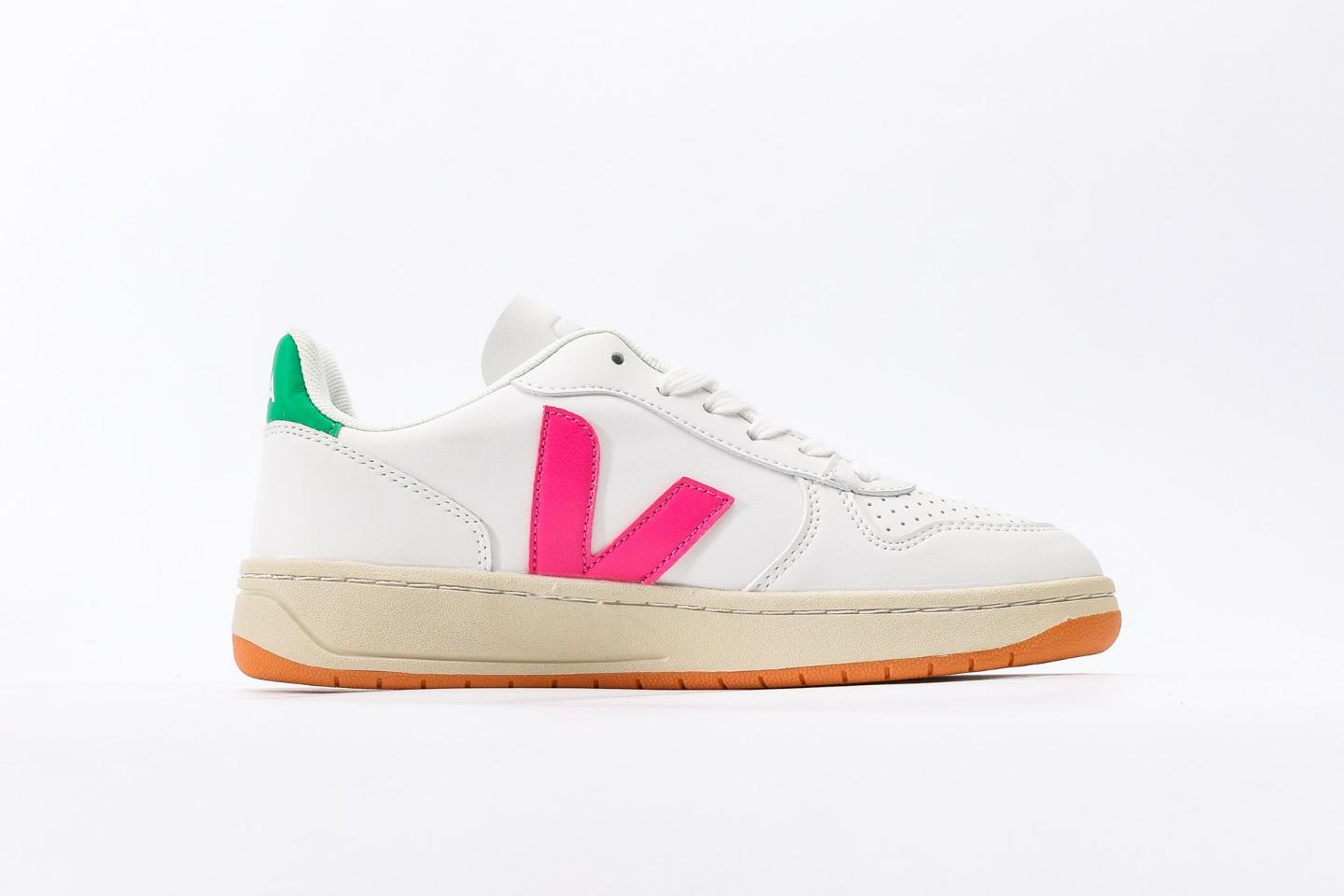 V-12 Leather ¨C White / Pink Green