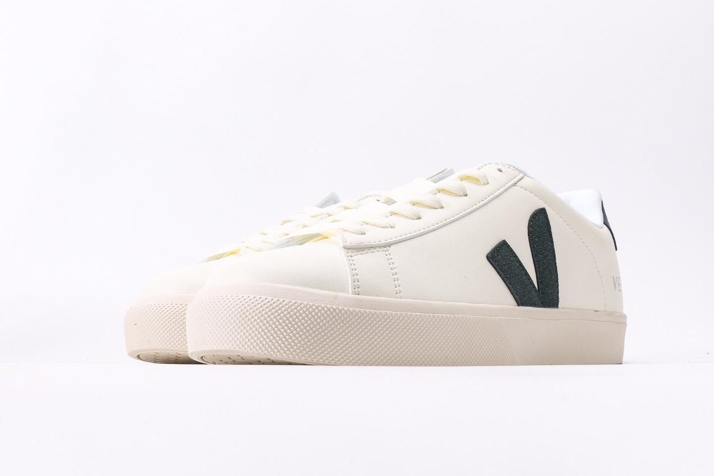 CAMPO Leather Sneakers White Dark All Dark Green