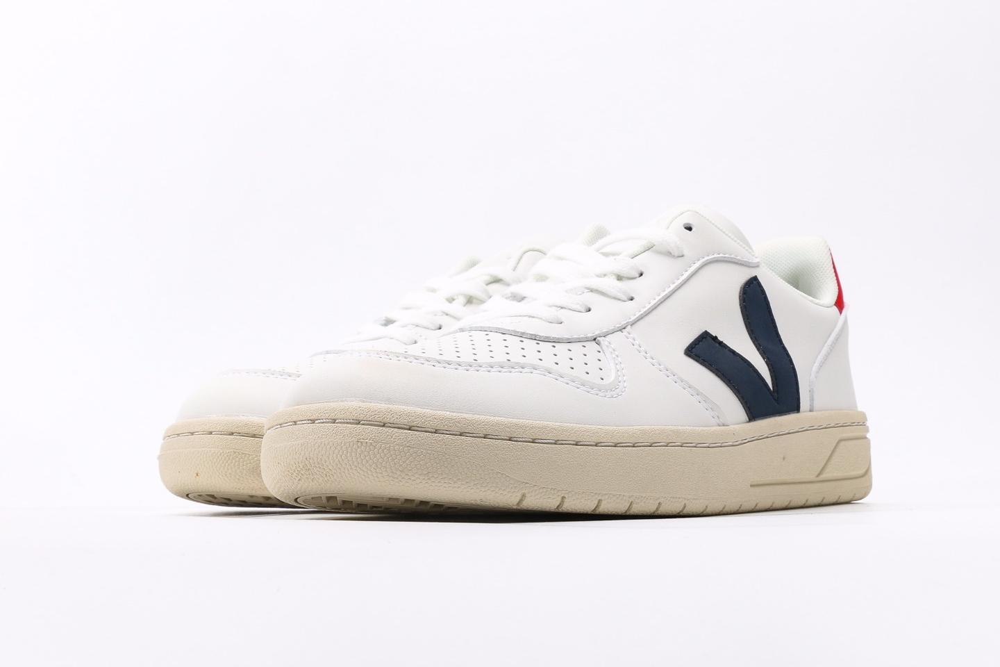 V-12 LEATHER WHITE-BLACK RED