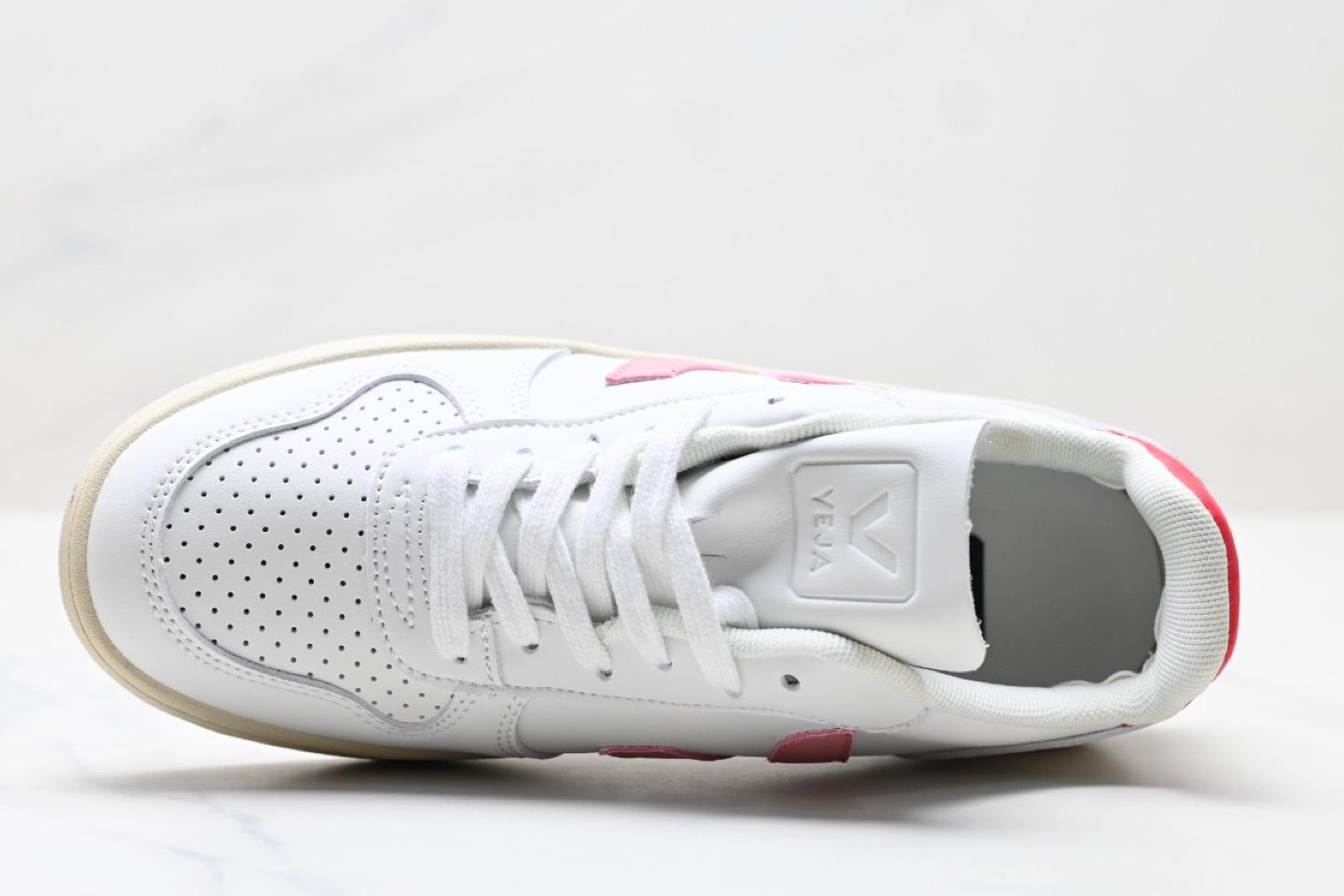 V-12 LEATHER WHITE PINK RED