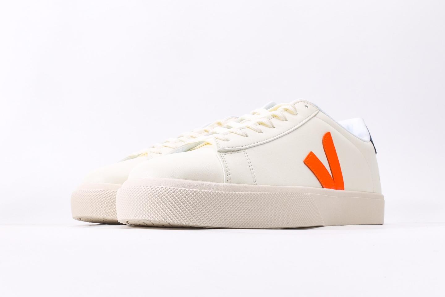 CAMPO Leather Sneakers ¨C White/Orange Blue