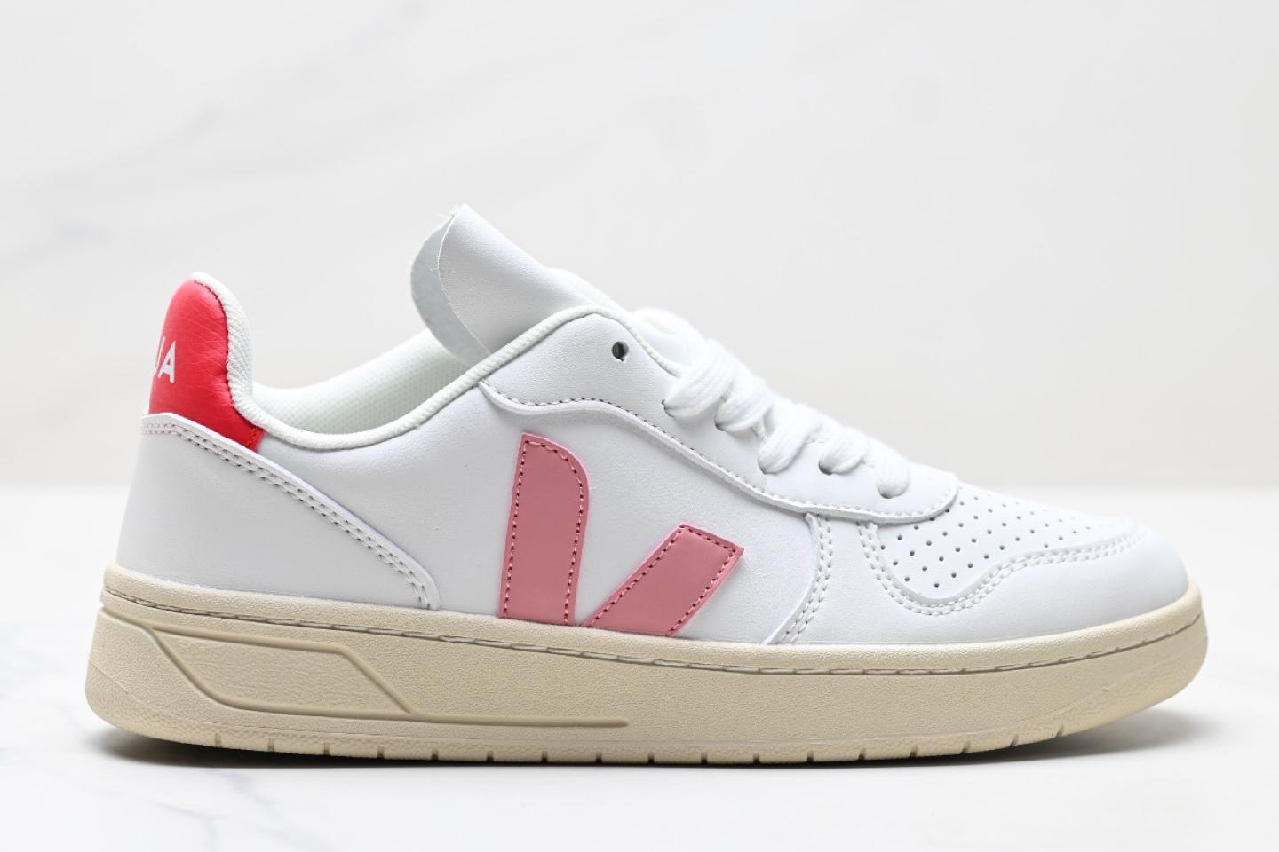 V-12 LEATHER WHITE PINK RED