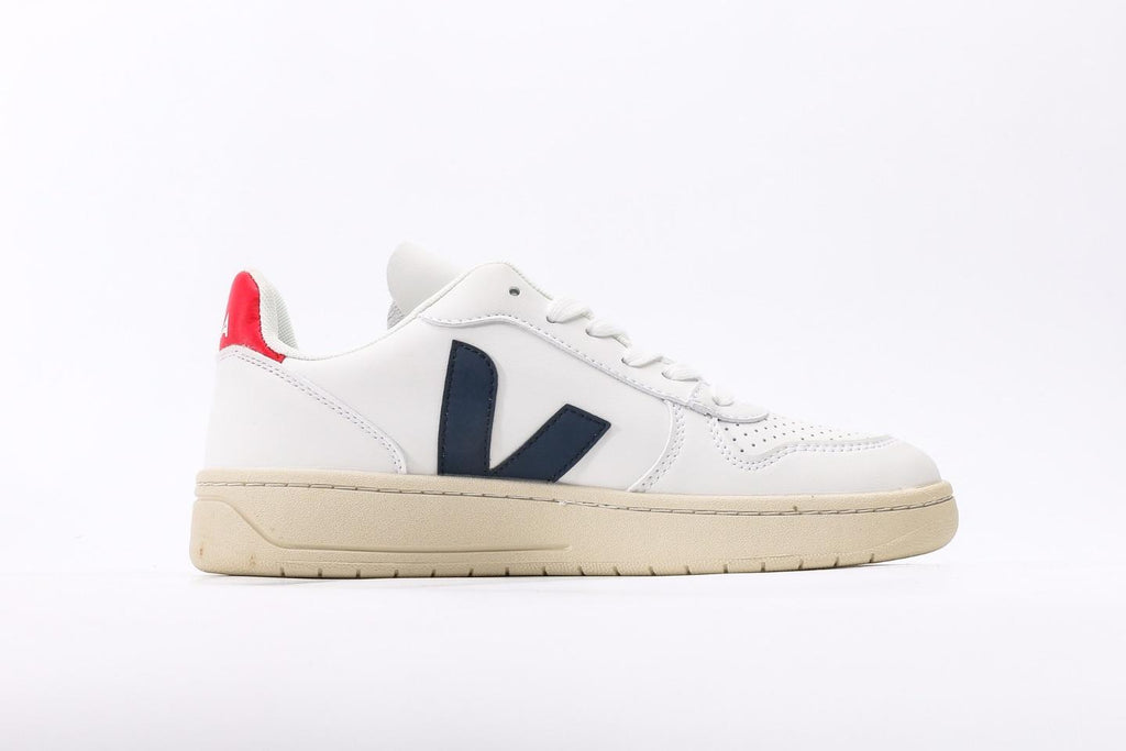 V-12 LEATHER WHITE-BLACK RED