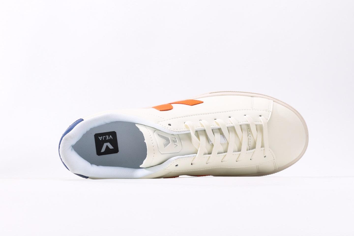 CAMPO Leather Sneakers ¨C White/Orange Blue